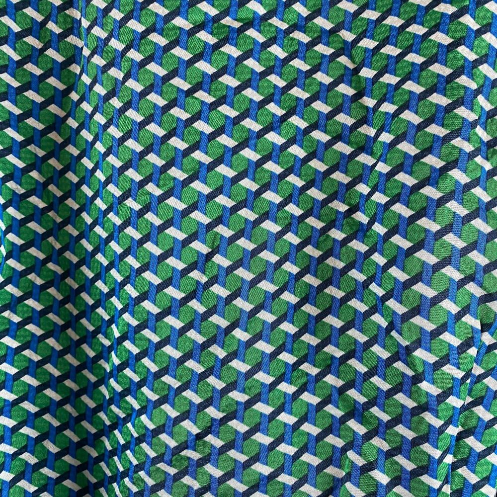 Boden NWT Kate Satin Green Geo Daze Long Sleeve Midi Shirt Dress Size 12 Office - Picture 8 of 16